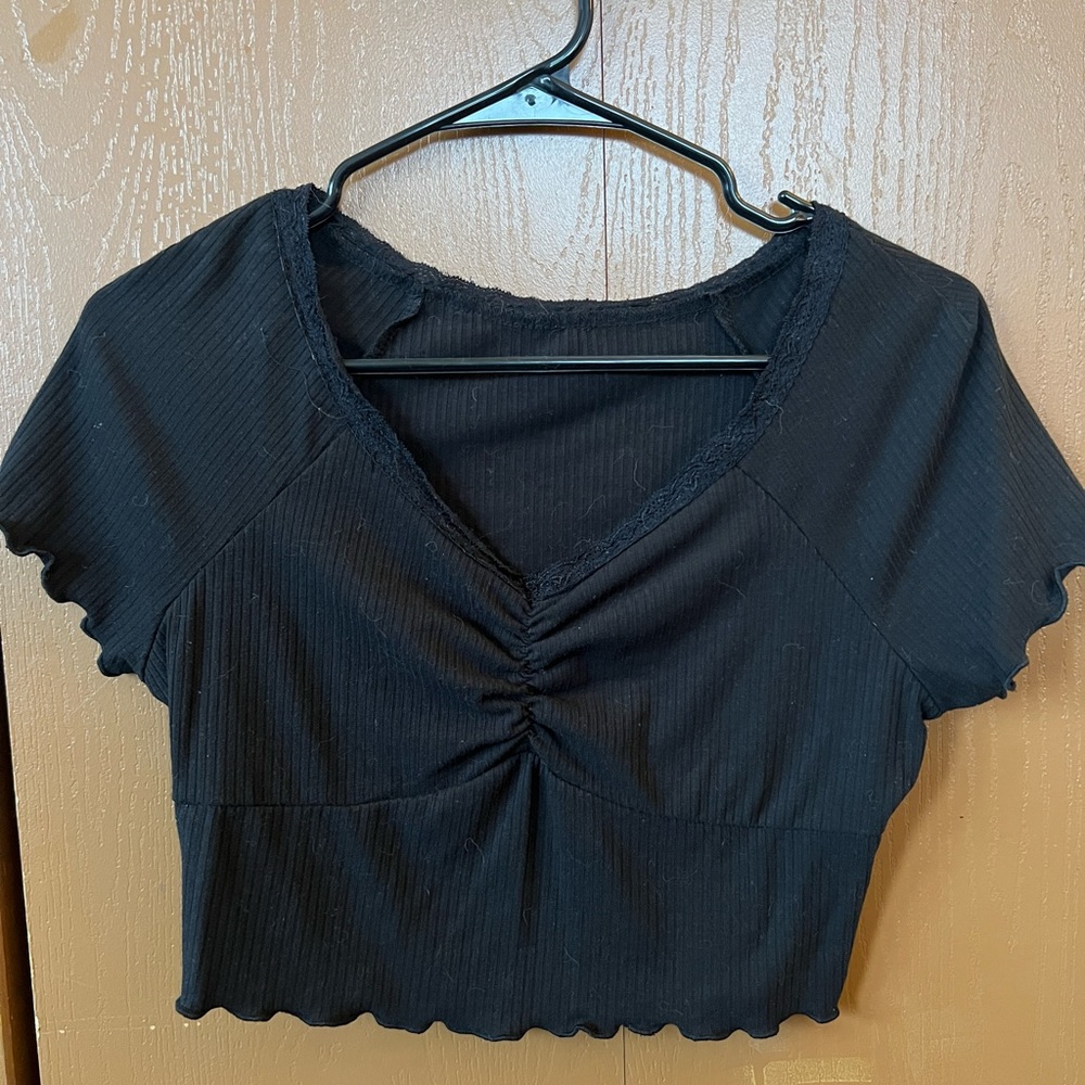 cropped black shirt